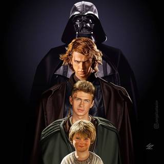 Young Anikin to Darth Vader