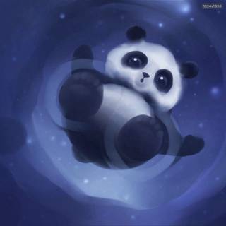 Panda looking down