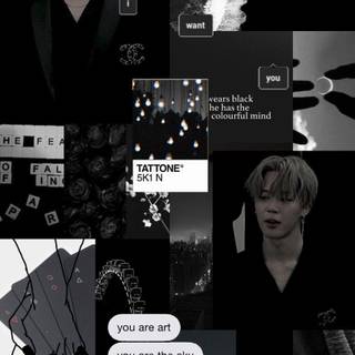 bts black and white wallpaper