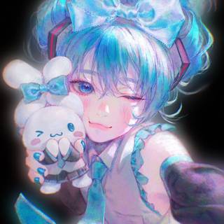 Hatsune Miku and Cinnamoroll