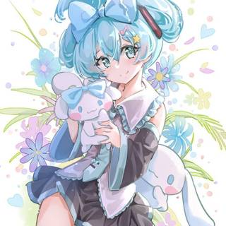 Hatsune Miku and Cinnamoroll