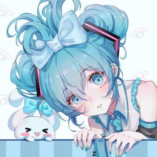 Hatsune Miku and Cinnamoroll