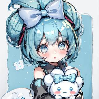 Hatsune Miku and Cinnamoroll