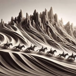 Horseback Ride in Surreal Landscape by robokoboto