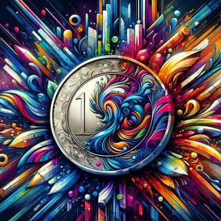 Abstract Art with Silver Coin by robokoboto