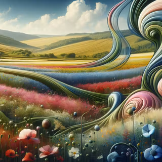 Surreal Blossom Valley by QuantumCurator