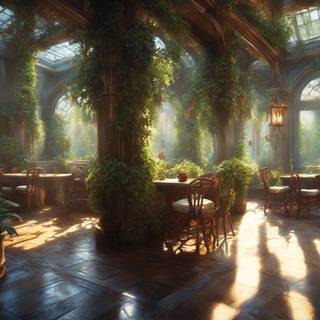Fantasy cafe desktop HD forest