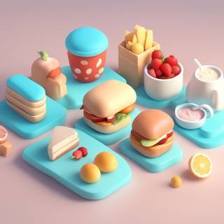 Cute food desktop wallpaper cartoon
