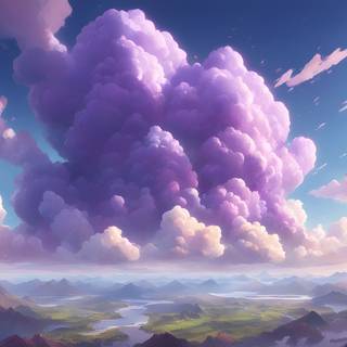Purple sky watercolour clouds HD desktop