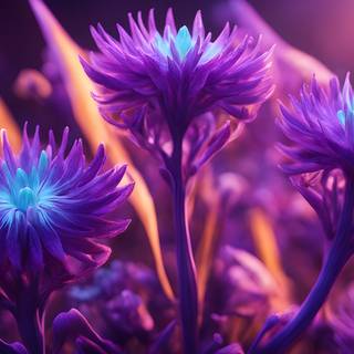 Alien flower plants desktop purple tablet HD