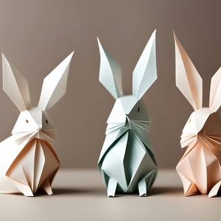 Origami paper art easter bunnies cute desktop HD