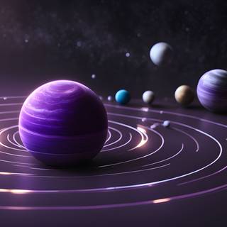 Solar system cartoon animated purple HD desktop