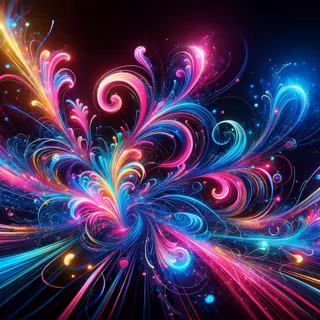 Fluorescent Abstract Swirl by patrika