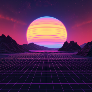 Retro Neon Sunset