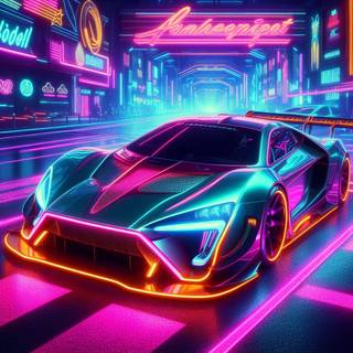 Neon Gaming Car Like Asphalt 9 