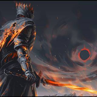 Warrior holding sword wallpaper, video game screenshot, fantasy art