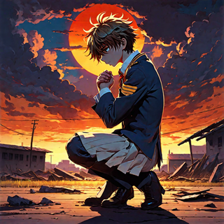 Alone, broken, sunset