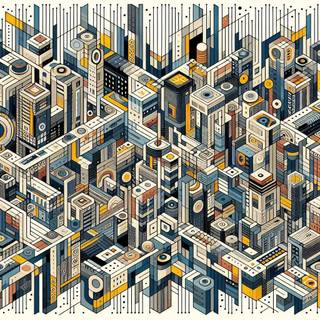 3D geometric pattern and City