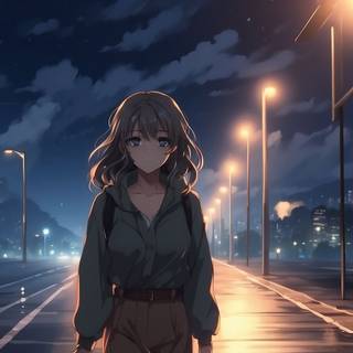 A girl at the night