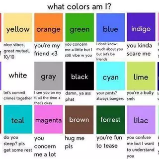 What color do u think I am?? O_o