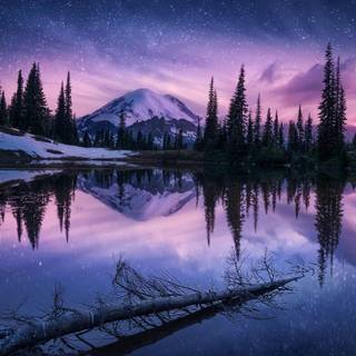 Purple Sky with Lake