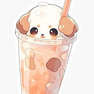 Cute Puppy in Boba Cup