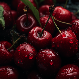 Fresh Dew-Kissed Cherries by CelestialCanvas