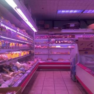pink grocery aisle
