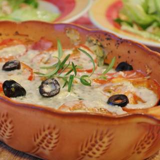 Baked tomatoes with bechamel sauce