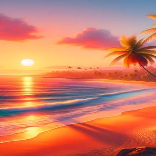 sea view with sunset UHD wallpaper