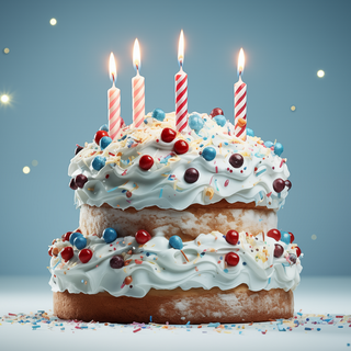 Festive Birthday Cake by robokoboto