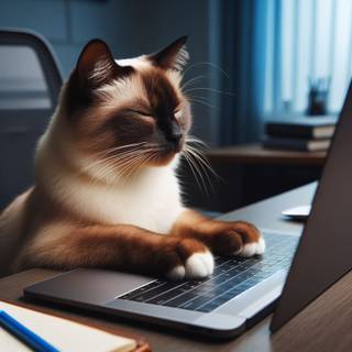 cat usinglaptop
