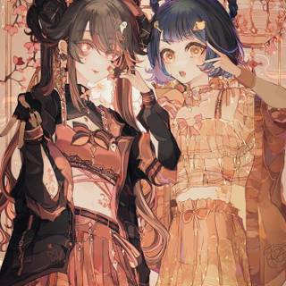 Hu Tao and Xiangling