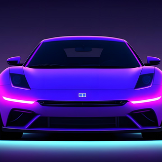 Beautiful car with neon lights