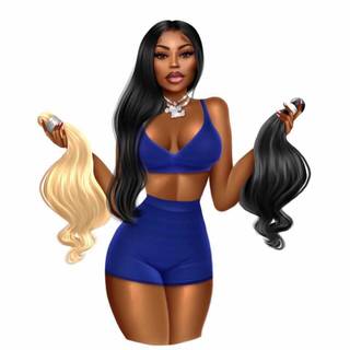 Me With My Sister Wigs In My Hand