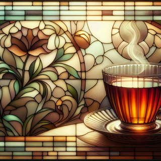 Serene Earl Grey Tea Stained Glass by QuantumCurator