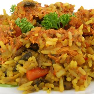 Rice with meat and vegetables