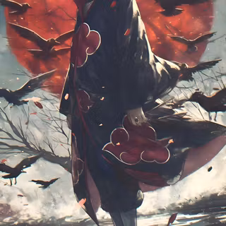 Wallpaper: Anime Boy and Moon 