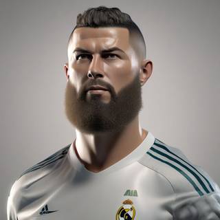 CR7 with a bushy beard