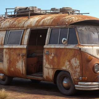 Rusty T2 camper by Szapy