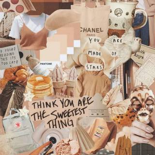 Aesthetic beige collage clean