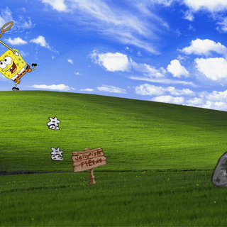 Hunting a Jellyfish (Bliss) - SpongeBob SquarePants [Wallpaper]