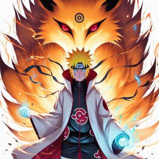 Minato in nine tails Chakra mode