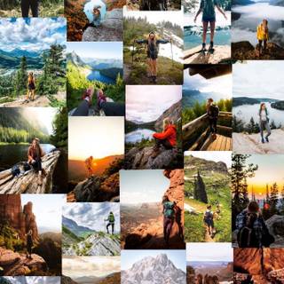 High Detailed Hiking Adventure: Mountain Range Sunset Mobile Phone Wallpaper