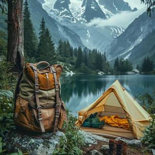 High Detailed Hiking Adventure: Mountain Range Sunset Mobile Phone Wallpaper