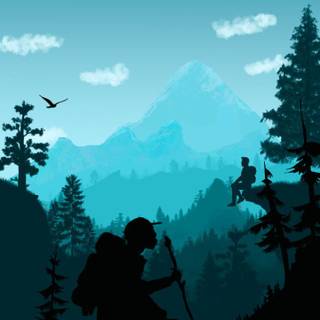 High Detailed Hiking Adventure: Mountain Range Sunset Mobile Phone Wallpaper