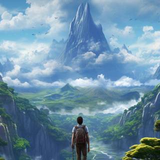 High Detailed Hiking Adventure: Mountain Range Sunset Mobile Phone Wallpaper