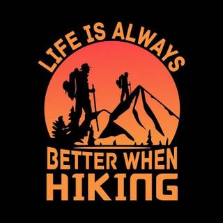 High Detailed Hiking Adventure: Mountain Range Sunset Mobile Phone Wallpaper