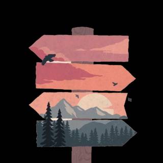 High Detailed Hiking Adventure: Mountain Range Sunset Mobile Phone Wallpaper