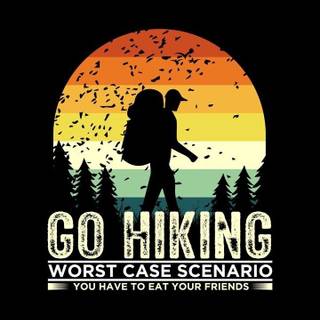 High Detailed Hiking Adventure: Mountain Range Sunset Mobile Phone Wallpaper